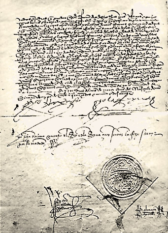 Im Alhambra-Edikt, 1492 erlassen durch die Katholischen Könige Isabella von Kastilien und Ferdinand II. von Aragon, wurde die Vertreibung der Juden aus allen Territorien der spanischen Krone zum 31. Juli des Jahres angeordnet, sofern sie bis dahin nicht zum Christentum übergetreten waren. Alhambra-Edikt